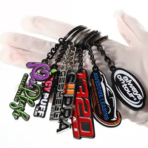 Llavero-Porte-clés en métal personnalisé, porte-clés plantes plaqué or mignon, porte-clés en émail doux avec logo, bon marché