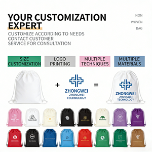 Sac à dos promotionnel en non-tissé personnalisé avec cordon de serrage, pour l'extérieur, avec logo personnalisé, vente en gros, doux, lavable, réutilisable, style simple - Product Image 6