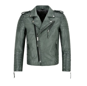 Custom 100% Genuine Grey Nappa Leather <b>Men</b>’s <b>Jacket</b> Fashion Color Private Label OEM Trend Style - Product Image 1