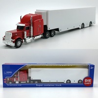 Camión contenedor de juguete de aleación OEM/ODM con logotipo personalizado, escala 1:50, rueda libre, modelos fundidos a presión, vehículo deslizante, remolques de camión contenedor de 40 pies