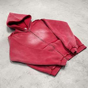 Sudadera con capucha de hombre estilo vintage desgastado, 400GSM, de peso pesado, fabricada a medida para streetwear con logo y cremallera de doble cabezal - Product Image 1