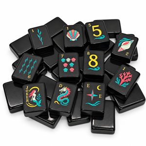 Jeu de Mahjong américain rétro de voyage, 160 tuiles en acrylique, thème coquillages océaniques et sirènes, idéal pour les vacances - Product Image 5