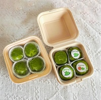 Boîte d'emballage jetable pour Tiramisu, Gâteau, Burger et Riz, compatible micro-ondes, Modèle 009 (50 par paquet)
