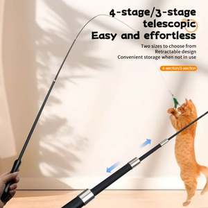 Juguete de Pesca para Gatos de Entrega Rápida, Extra Largo, 70 Pulgadas, Retráctil, Nuevo Juguete para Gatos con Ratón y Accesorios de Insectos, Accesorios para Gatos - Product Image 3
