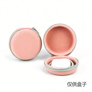 Custom Small Round Shape EVA Earphone Case Travel Portable EVA Earbud Pouch Bag Pink Cute EVA <b>USB</b> Charger Cable Case - Product Image 2