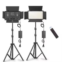 Lampu Video LED Profesional Jutting U600, Dapat Diredupkan 3200-6500K 40W, Daya DC/Baterai, Pencahayaan Fotografi Studio untuk Siaran Langsung