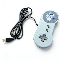 Manette USB rétro SNES avec boutons violets, filaire, pour Super Nintendo
