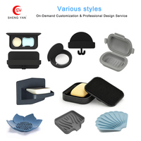 Porte-savon en silicone Lotus multifonctionnel, organiseur de comptoir pour évier, support pour éponge, pour cuisine, salle de bain, douche