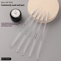 Kit de stylos de dessin pour nail art en acrylique pour l'approvisionnement transfrontalier, 3 pinceaux fins en nylon, bandes de crochets floraux en plastique, maquillage pour ongles