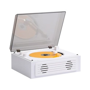 Reproductor de CD Estilo Tocadiscos Retro, Sistema de Audio Estéreo Inalámbrico de Escritorio, Cubierta Transparente Antipolvo, Reproductor de Música Vintage - Product Image 1