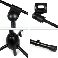Support de microphone pliable HEBIKUO M-786 - Noir avec boîte intérieure colorée - Directement de l'usine