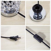 Lampe de chevet en cristal de luxe avec 2 ports USB, lampe de chevet décorative, base en métal chromé pour la maison, l'hôtel, vente en gros