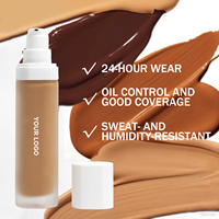 Fond de Teint Liquide Professionnel en Gros, 50 Couleurs, Crème pour le Visage, Maquillage Logo Personnalisé, Résistant à l'Eau, Fini Mat, Couvrance Totale, Marque Privée