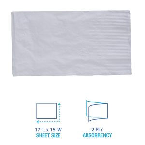 Servilletas Desechables para Cena Boardwalk 8308, 15 x 17 Pulgadas, Blancas Suaves, de 3 Capas, Plegables (30 Paquetes de 100 Unidades) - Product Image 2