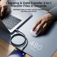 Câble de charge rapide Joyroom Type-C PD, câble USB C vers USB C en nylon 100W