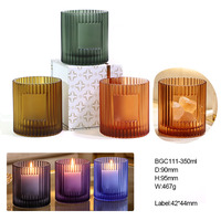 Meilleur prix – Pot à bougie vide de 8 oz et 10 oz, support à bougie votive, pot à bougie de Noël en verre dépoli de luxe avec emballage en boîte
