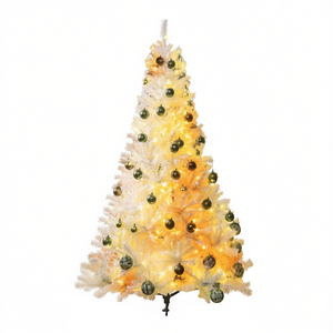 Sapin de Noël artificiel de 7,5 pieds avec lumières LED blanches chaudes, décorations d'intérieur, base autoportante en plastique - Product Image 1