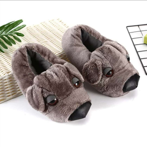 Coppia Cute Warm Indoor Animal Shoes Cartoon Type peluche Dog Indoor Slipper - Product Image 1