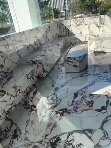 Hot Bán Sang Trọng Bóng Calacatta Viola Thiêu Kết Đá Tấm Màu Tím Cho Tường Và Sàn - Product Image 4