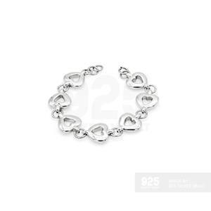Bracelets en argent 925 polyvalents, élégants, avec chaîne en forme de cœur et design ajouré - Product Image 2