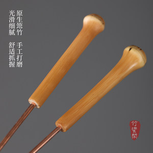 Copper Charcoal Tongs With Wooden Handle Durable Tea Ceremony Accessory - Product Image 2