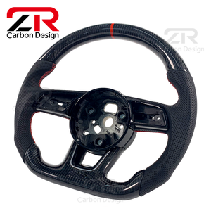 Volante Deportivo Personalizado de Cuero Genuino y Fibra de Carbono para <span class=keywords><strong>Audi</strong></span> B9 A3 A4 A5 RS3 <span class=keywords><strong>RS4</strong></span> S3 S4 S5 A6 A7 A8 Q5 Q7 Q8, <span class=keywords><strong>Interior</strong></span> de Auto - Product Image 2