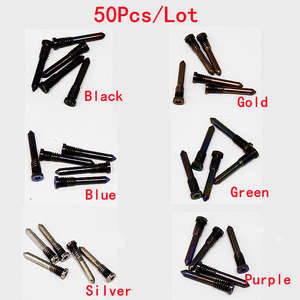 50 vis de fixation pour coque arrière <span class=keywords><strong>iPhone</strong></span> 11 12 13 Pro 14 X XS Max 5S 6S <span class=keywords><strong>7</strong></span> 8 Plus, connecteur de dock inférieur, vis pentalobe cinq étoiles - Product Image 1