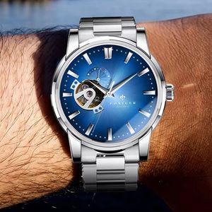นาฬิกาข้อมือผู้ชาย PONIGER 41.5 มม. ระบบอัตโนมัติ เครื่อง Seiko 24 Jewels หน้าปัดแสดงเวลา 24 ชั่วโมง ระบบหยุดวินาที สำรองพลังงาน 40 ชั่วโมง กระจกแซฟไฟร์ กันน้ำ 50 เมตร - Product Image 4