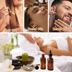 Botella de Vidrio con Gotero para Aceite Esencial Corporal y Capilar, Personalizable, Botella Ámbar para Aceite de Masaje de Barba - Product Image 4