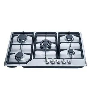 Home Appliances Stainless Steel panel 5 Burners Built in Gas stove