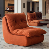 Fauteuil de salon moderne en velours écologique, inclinable et réglable, fauteuil de relaxation individuel de luxe confortable pour appartement et centre commercial