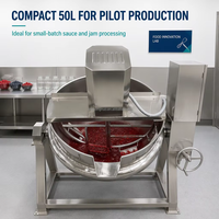 Mélangeur de cuisson industriel 600 L, chaudière à double enveloppe, état neuf, pot en acier multifonction pour la viande avec composants de pompe à moteur central