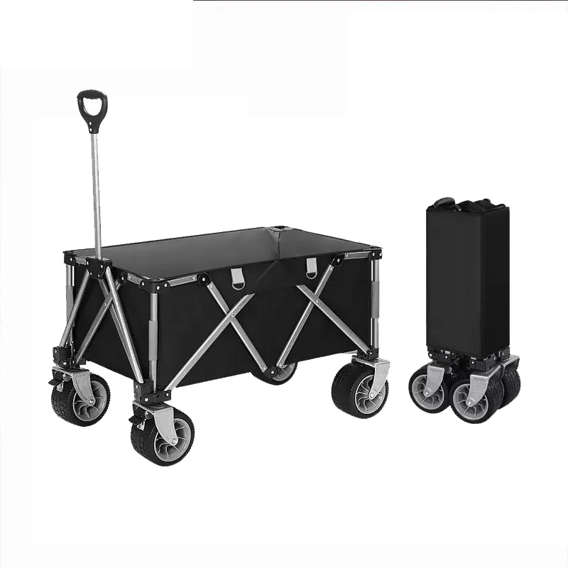Portable camping beach trolley cart collapsible folding utility cart wagon outdoor utility folding wagon stroller cart for kids