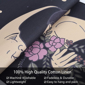 Nueva llegada estrella Luna chica impresión borla larga decoración pared tapiz colgador tela fondo - Product Image 5