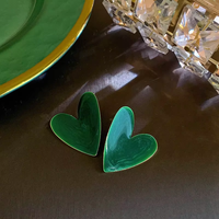 Boucles d'oreilles pendantes géométriques en alliage vert, grandes créoles en forme de fleur émaillées pour femme – Offre Spéciale