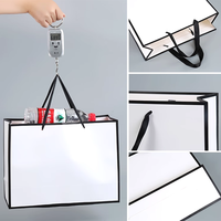 Sac en papier cartonné blanc de luxe avec poignée en ruban, sacs cadeaux personnalisés imprimés pour boutique, bijoux, cosmétiques