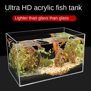 Bể cá cảnh để bàn nhỏ siêu trắng, thân thiện với môi trường, hình chữ nhật, chất liệu acrylic, dành cho cá vàng, thiết kế sáng tạo, cảnh quan tự nhiên. - Product Image 2