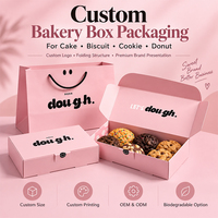 Boîte à pâtisserie personnalisée imprimée pour gâteaux, biscuits, cookies, beignets, pâtisseries, emballage biodégradable, boîte en carton pliable avec logo