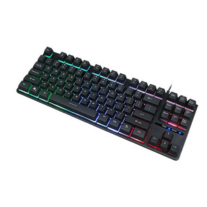 Nhà Máy Bán buôn OEM có dây thời trang 87 phím màng chơi game Bàn Phím Nhỏ Gọn <span class=keywords><strong>USB</strong></span> có dây chơi game Bàn phím mini LED Backlit bàn phím - Product Image 5