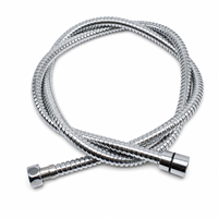 Tuyau de douche moderne en acier inoxydable, durable, argenté brillant, double verrouillage anti-torsion, flexible, G1/2, pour salle de bain