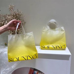 Biểu tượng tùy chỉnh in phân hủy sinh học PE nhựa mua sắm túi với màn hình in ấn carton thân thiện với môi vòng lặp tàu sân bay Túi - Product Image 2