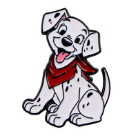 Chien tacheté émail doux métal épinglette conception personnalisée en gros Animal Logo Badge cadeau porte-clés breloque