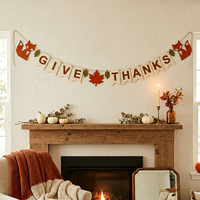 Bannière en feutre en forme de feuille d'érable pour la décoration de Thanksgiving et l'agencement des fêtes