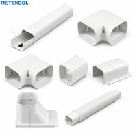 RETEKOOL Conduit de ventilation commercial en plastique pour climatiseur, écologique, durable, épaisseur 2,0 mm, installation facile, montage mural