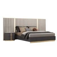 NOVA Suite de Chambre à Coucher de Luxe Moderne 6 Pièces, Lit King Size avec Tête de Lit Rembourrée, Lit Queen Size avec Rangement