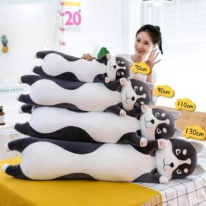 Kunden spezifische 90cm Black Husky <span class=keywords><strong>Dog</strong></span> Shaped Soft großes Spielzeug kissen Nettes Plüsch tier mit PP Cotton Filling Mesh Futter für Geburtstage - Product Image 3
