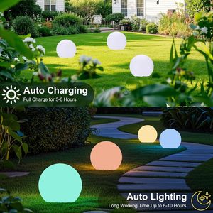 Lampes décoratives solaires d'extérieur étanche Led Kugelleuchte Spherical Garden Ball 40cm Ip65 80cm Motif Decoration Lawn Light - Product Image 3