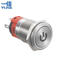 Interrupteur à bouton poussoir métallique à symbole lumineux de 16 mm, 1NO1NC, interrupteurs à verrouillage, étanche IP65, CE TUV YIJIA, bouton personnalisé