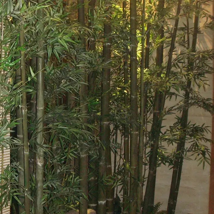 Yeni tasarım otel hastane okul kütüphanesi kapalı dekoratif 4m çubukları yapay sahte plastik bambu ağacı