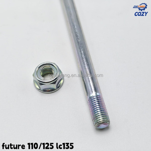 Malaysia Future110 <span class=keywords><strong>125</strong></span> Ensemble d'essieu de roue avant, pivot de bras oscillant arrière pour Honda Lc135, arbre de roue arrière, boulon, pièces de moto - Product Image 2